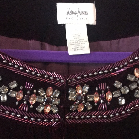 Neiman Marcus Exclusive velvet beaded dress w coat - updated photo measurements - Picture 10 of 16